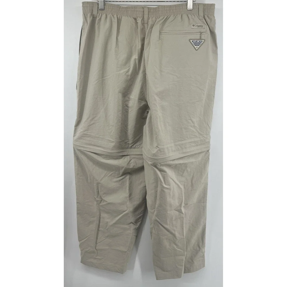 Columbia PFG Aruba III Convertible Pants Shorts Mens XL Tan Beige 38 30L New NWT